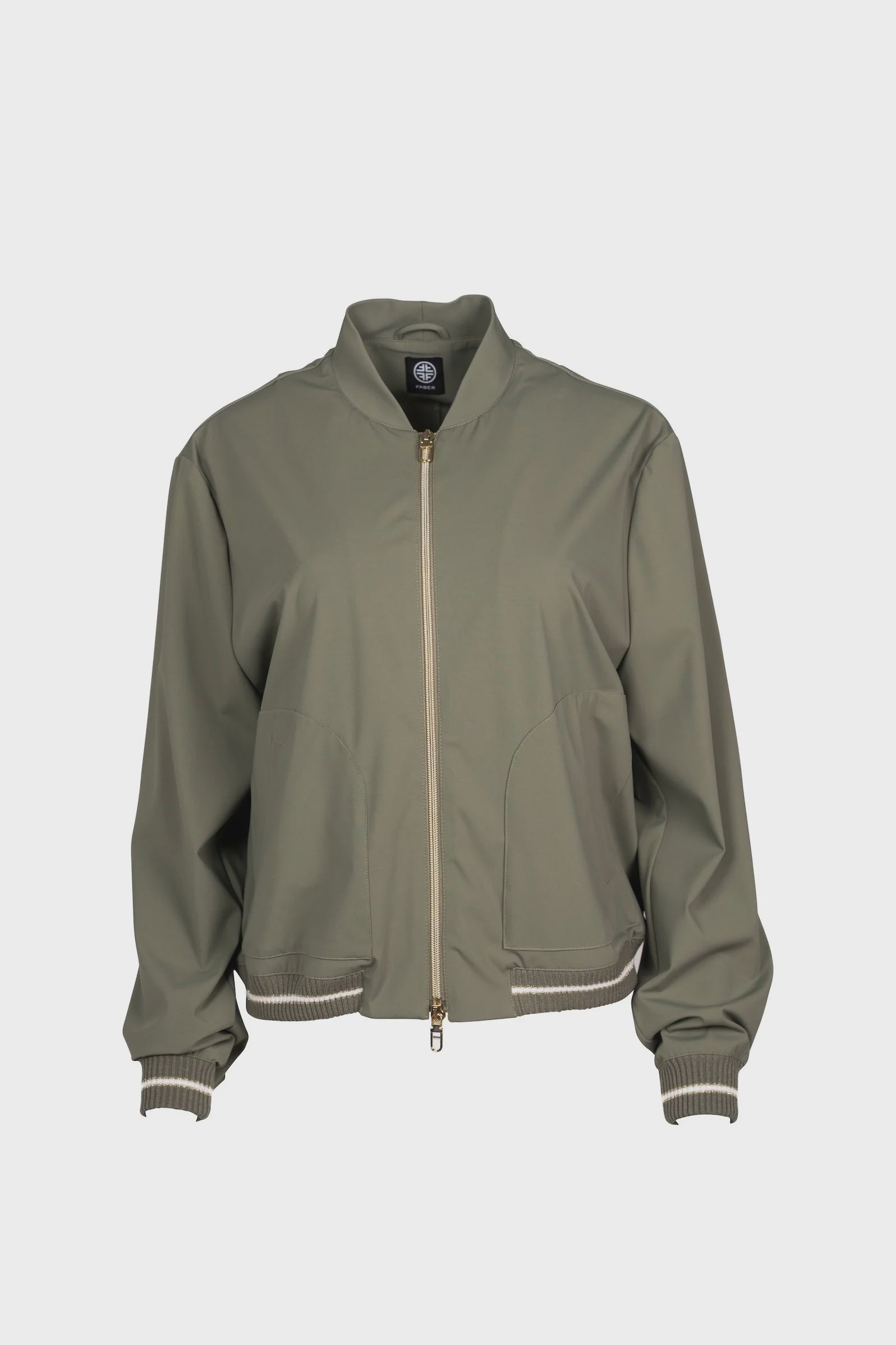 SportyKhaki Zip top in Travel Fabric