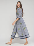 Ikat Dress with Palm Tree Print