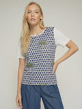 Ikat T-shirt with Palm Tree Print