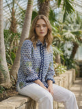 Ikat Shirt with Palm Tree Print