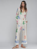 Straight Legged Bamboo Print Trouser