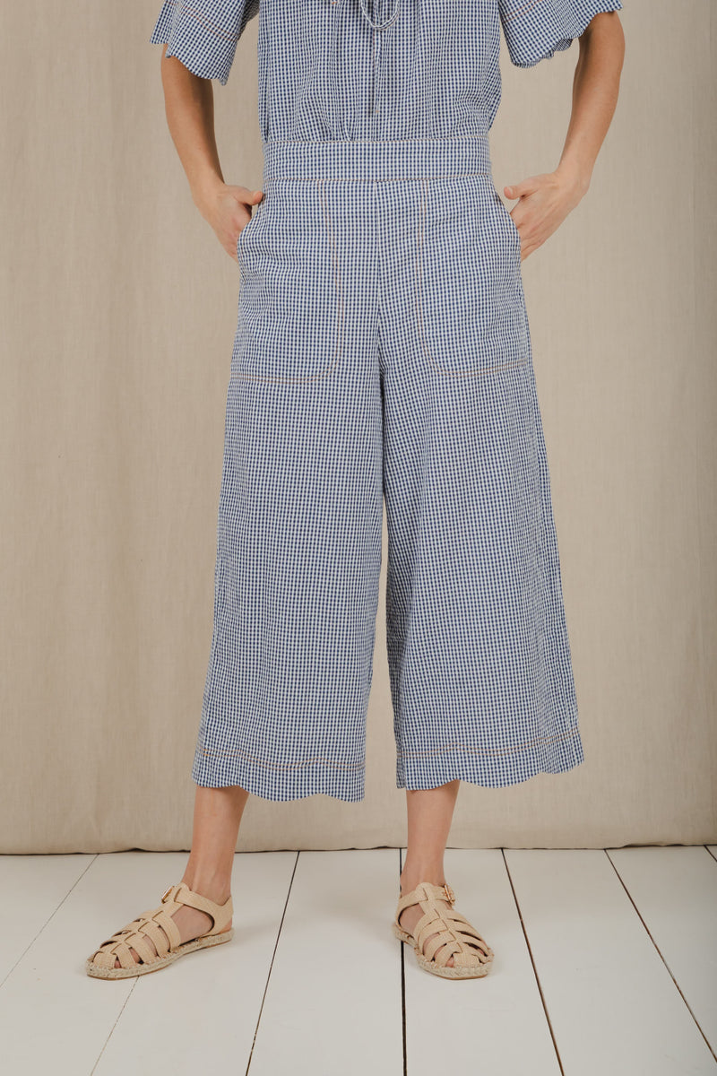 Bonte navy gingham trousers