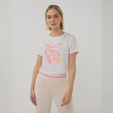 Rose/Off White T Shirt