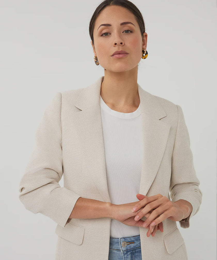 Nude and Ivory Linen Jacket