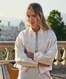 Feather Nude and Ivory Bomber