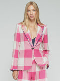 Gingham jacket in pink and white