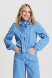 Denim Stripe Blue Blouse