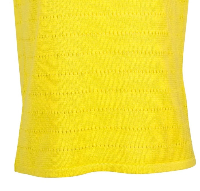 Short sleeved knitted top with hole structure in citrus