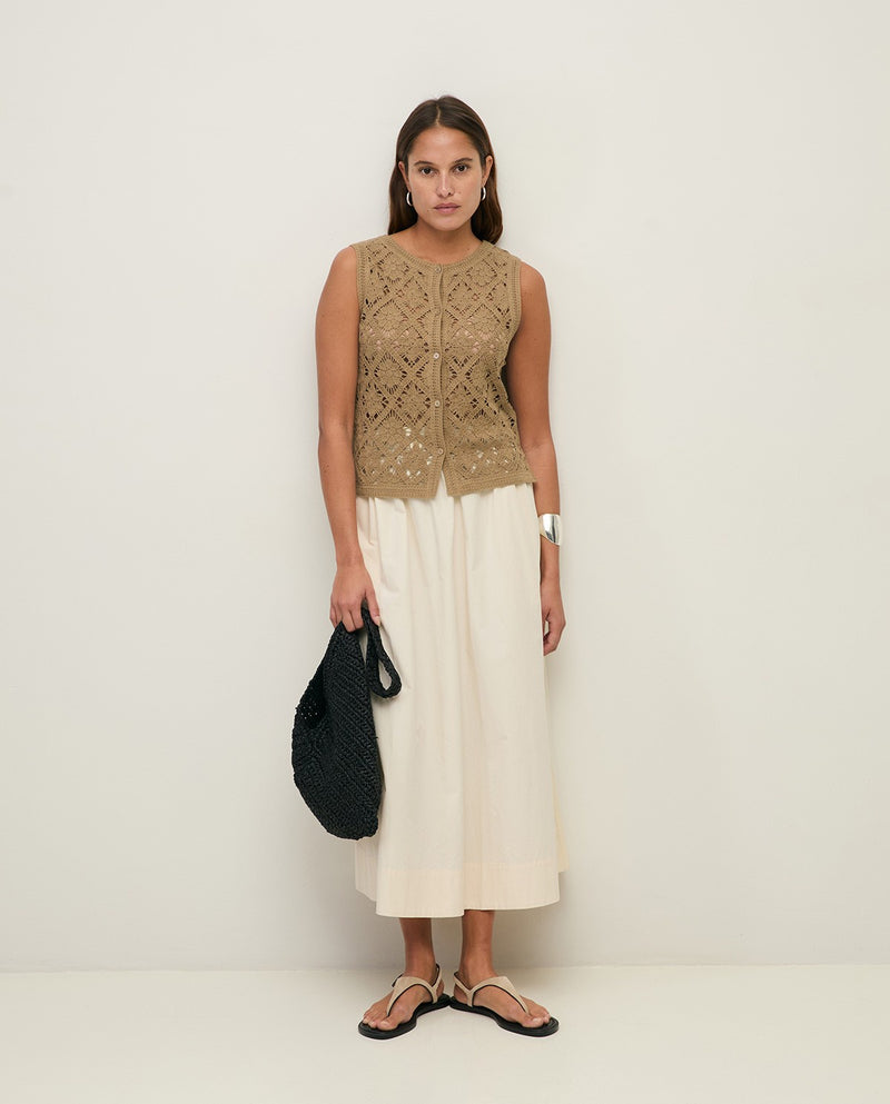Long Cotton  Skirt Poplin