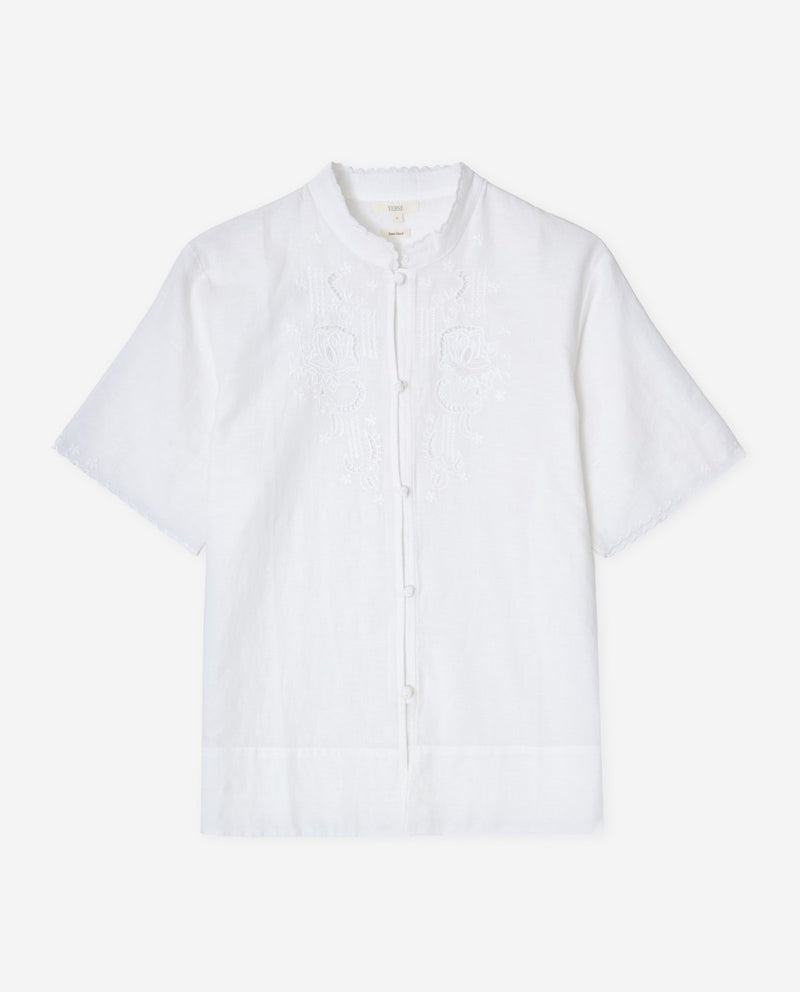 White Blouse with Embroidery