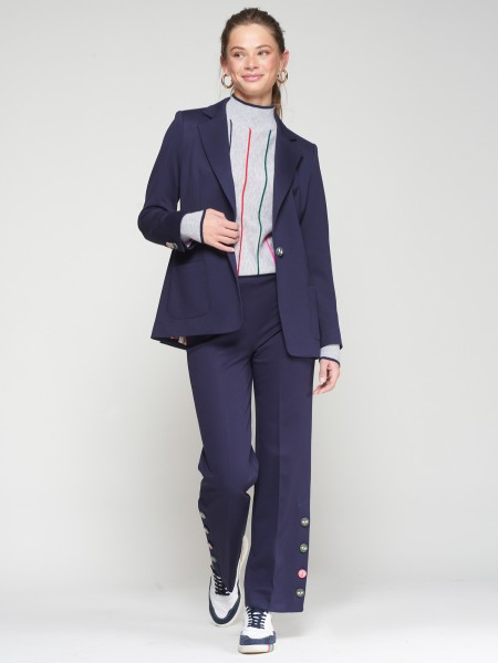 Navy Trouser with Bee Button