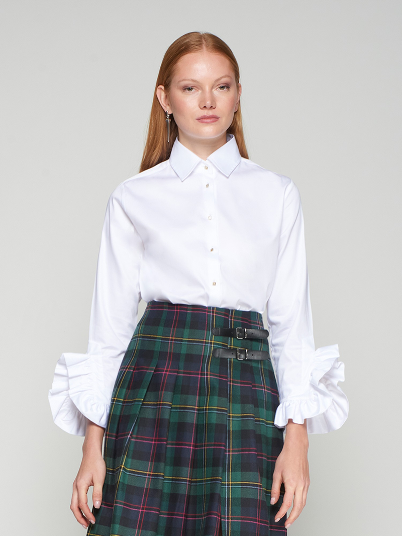 White Blouse with Frill Sleeves