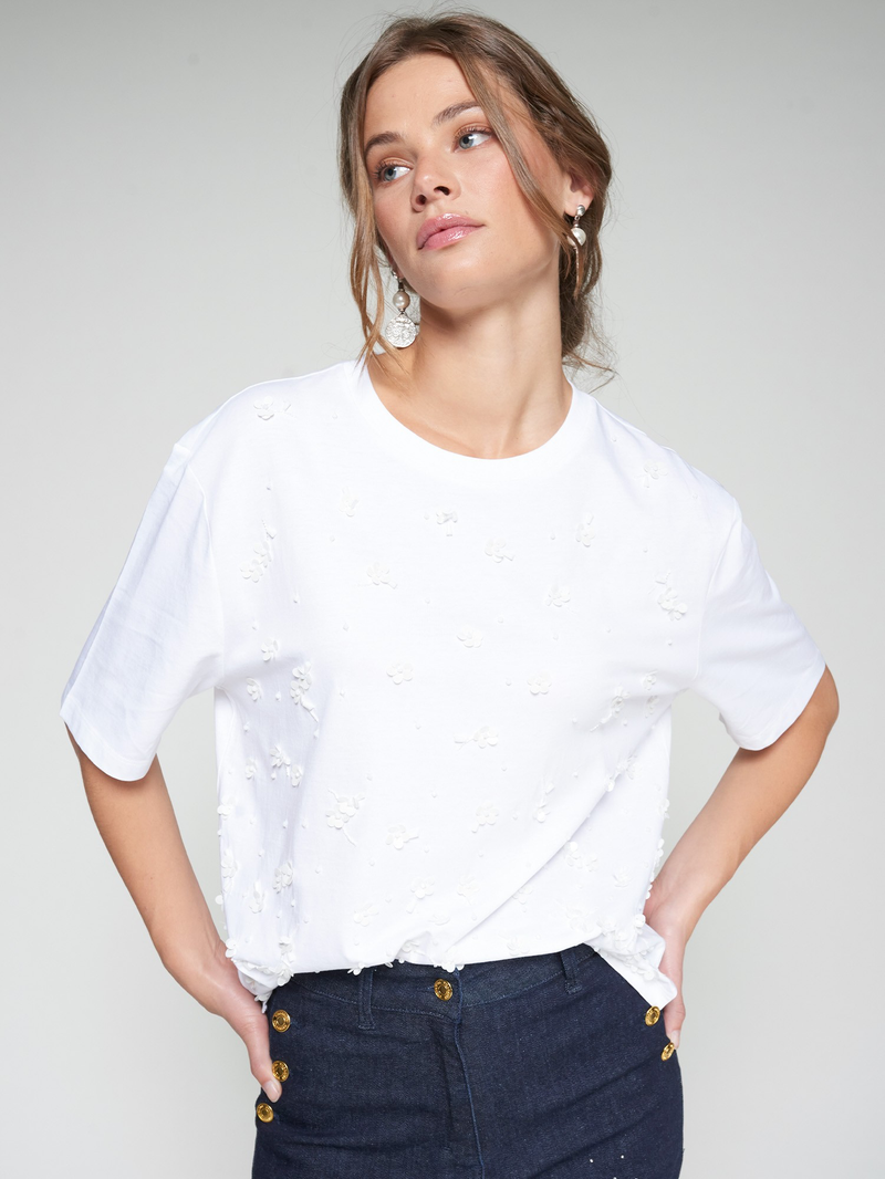 White Embellished T-shirt