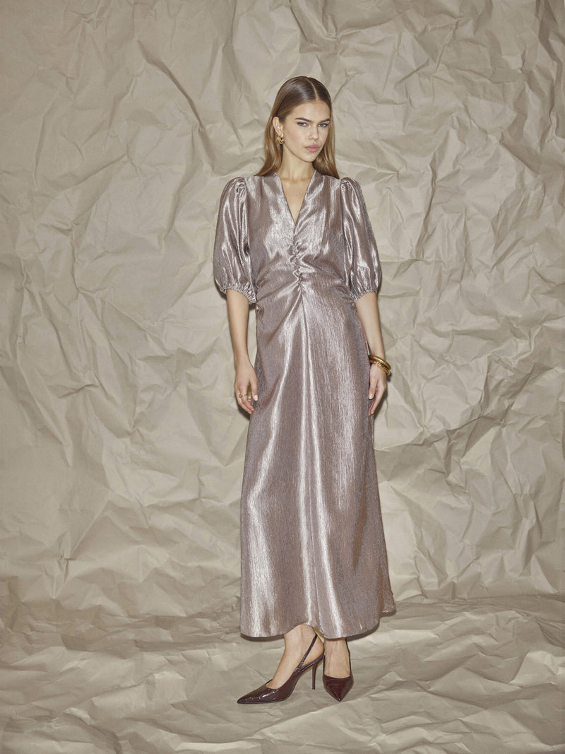 Antique Pewter Dress with Ruching