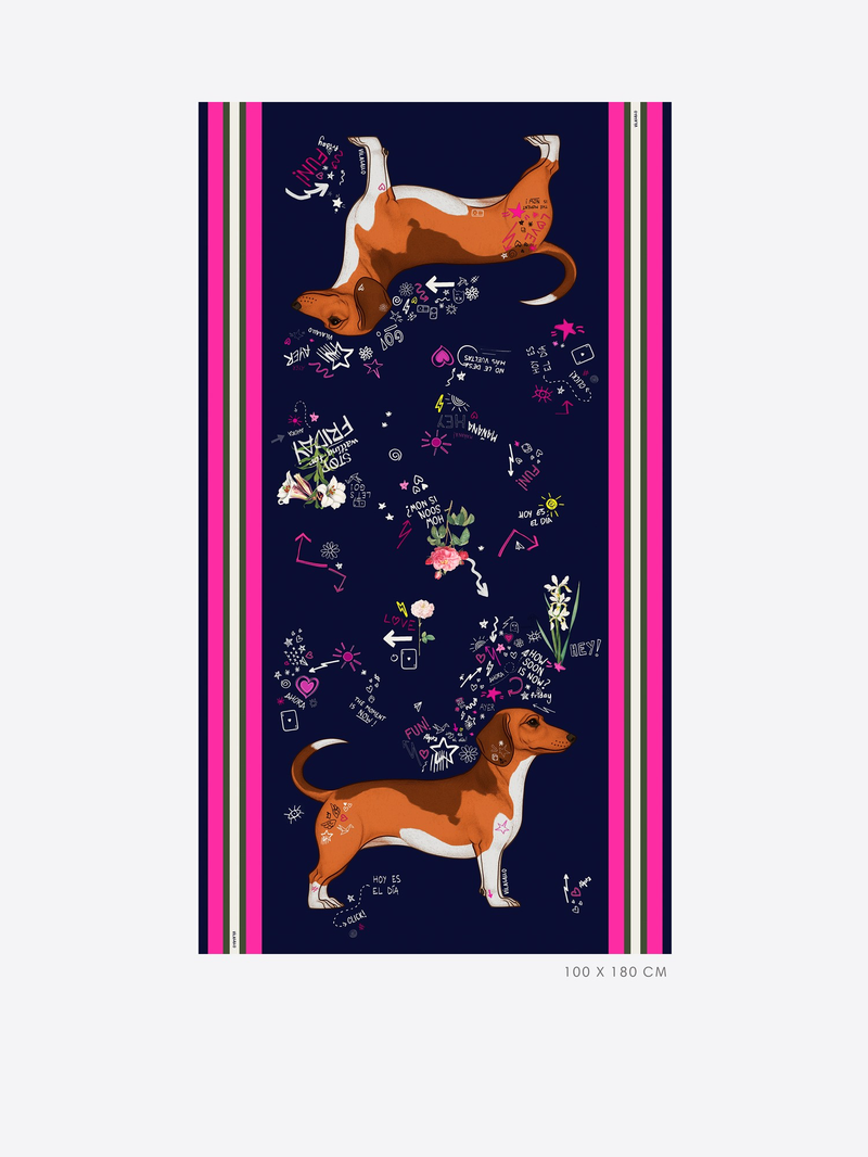 Vilagallo Large Dog Print Scarf