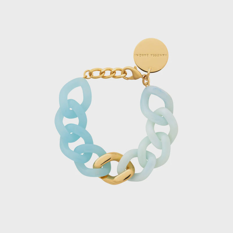 Vanessa Baroni Flat Chain in gold and opalin blue