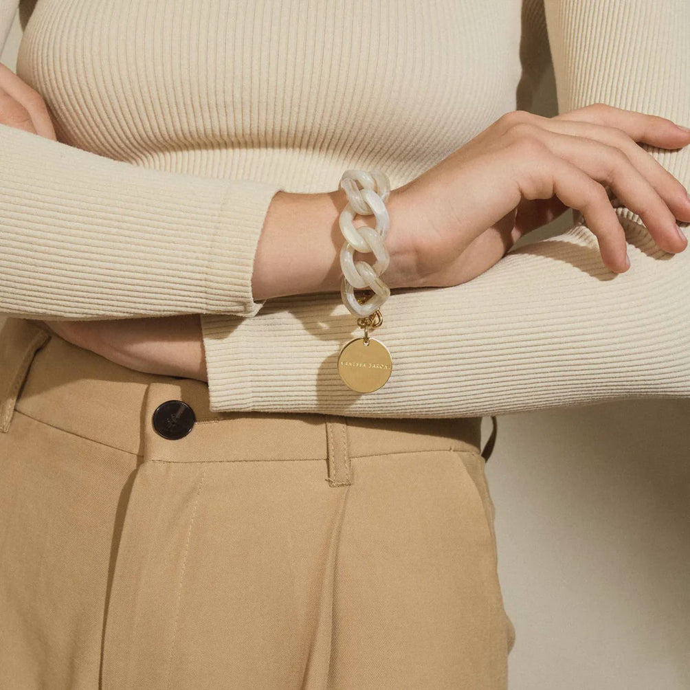 Vanessa Baroni flat bracelet in pearl marble