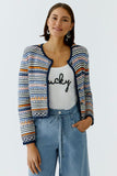 Cardigan in Multicolour structure jacquard