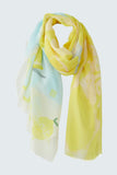 Large scarf in yellow and green with lemon motif