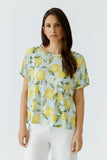 T-shirt in green with all over lemon print
