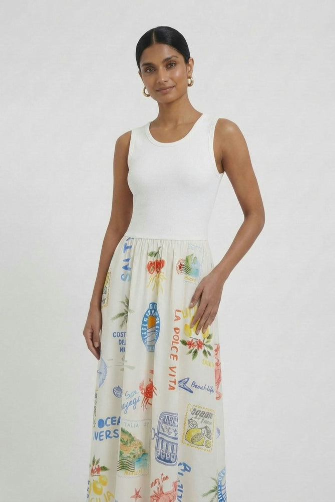 Summer seaside print dress