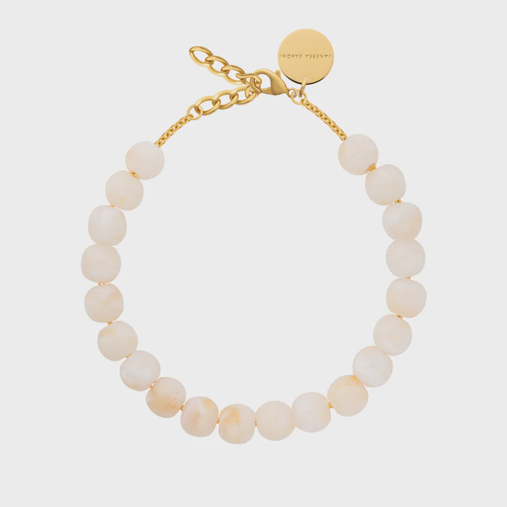 Small beads necklace in pearl marble