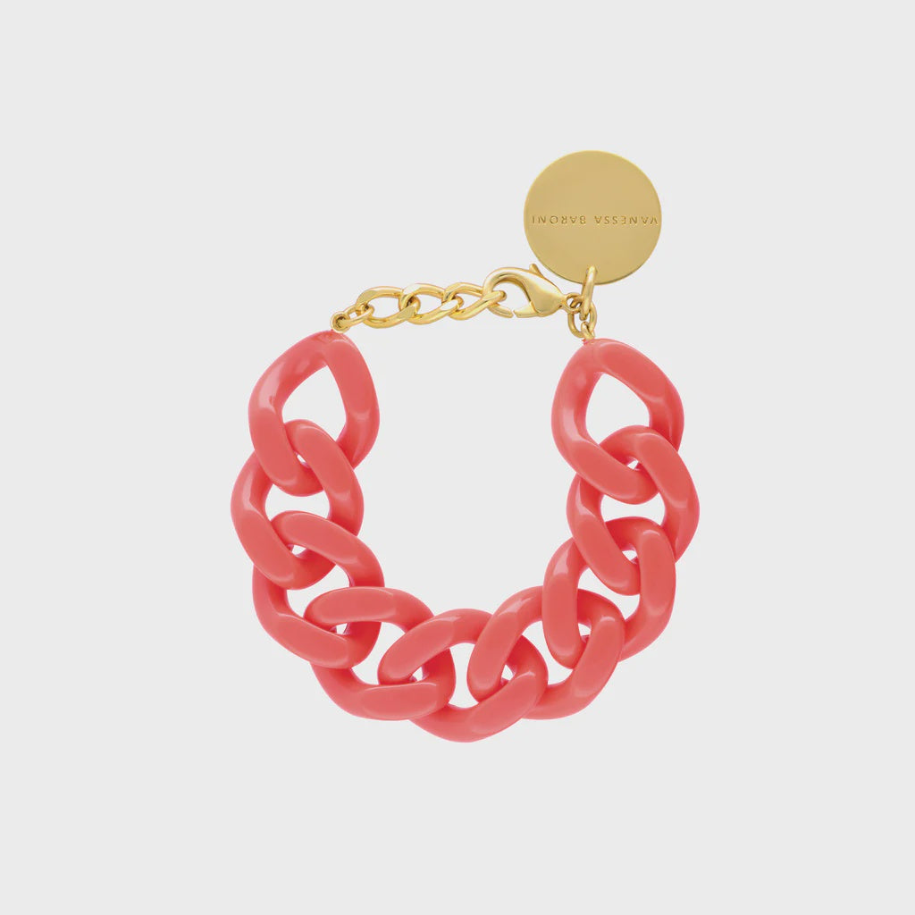 Flat chain bracelet in new flamingo