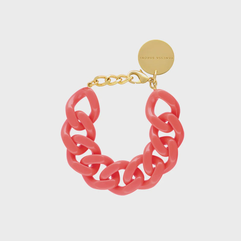 Flat chain bracelet in new flamingo