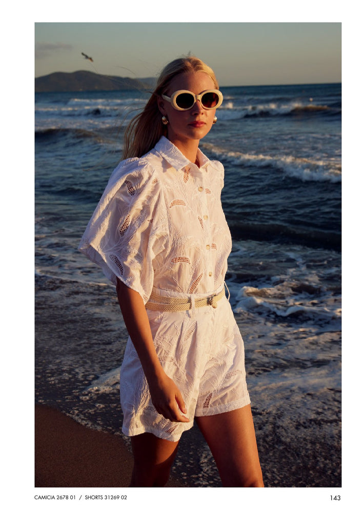 White broderie anglaise shirt