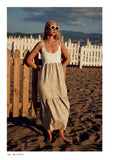 Tiered Summer dress in off white and beige