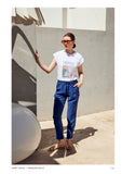 White T-shirt with colourful Los Angeles logo
