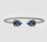Mini drop bracelet in rhodium and denim blue