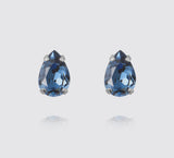 Petite drop rhodium in denim blue