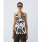 Printed vest halter neck top