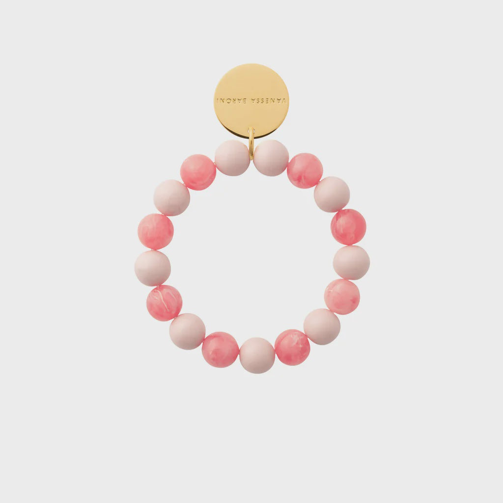 Mini Beads Flex Bracelet in Coral / Light Rose