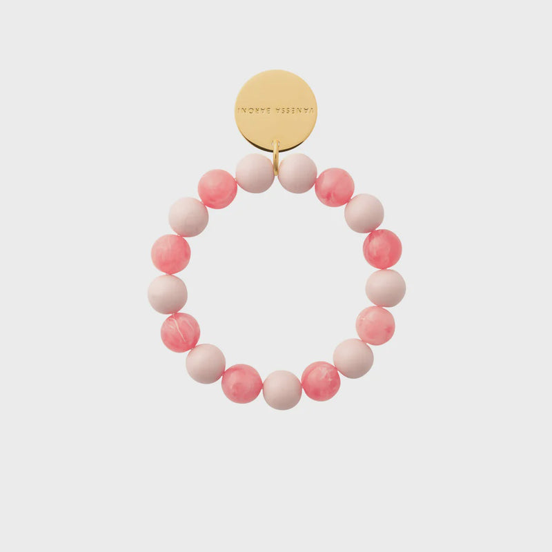 Mini Beads Flex Bracelet in Coral / Light Rose
