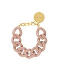 Flat chain belt in light rose