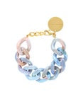 Flat chain bracelet in sea wave colours