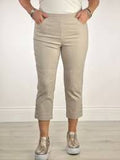 Pull on crop length trousers in latte
