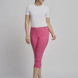 Pinns pull on cropped trousers in fuschia