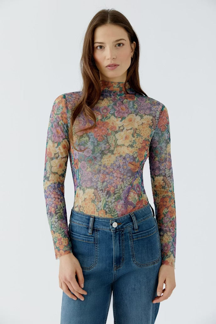 Floral Mesh Top