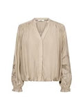 V neck shirt with balloon embellished sleeves