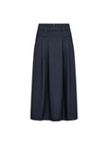 Long navy skirt with pleats and pockets