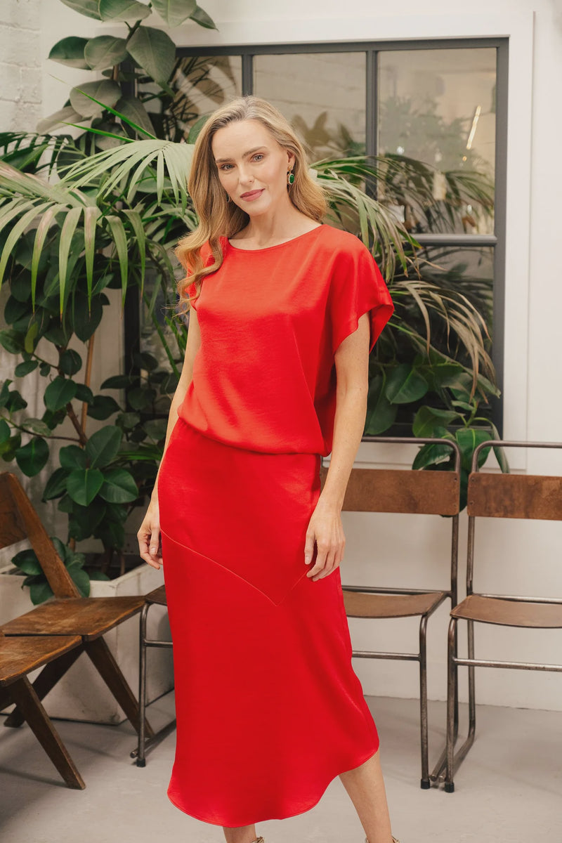 Ruth Dress vibrant red