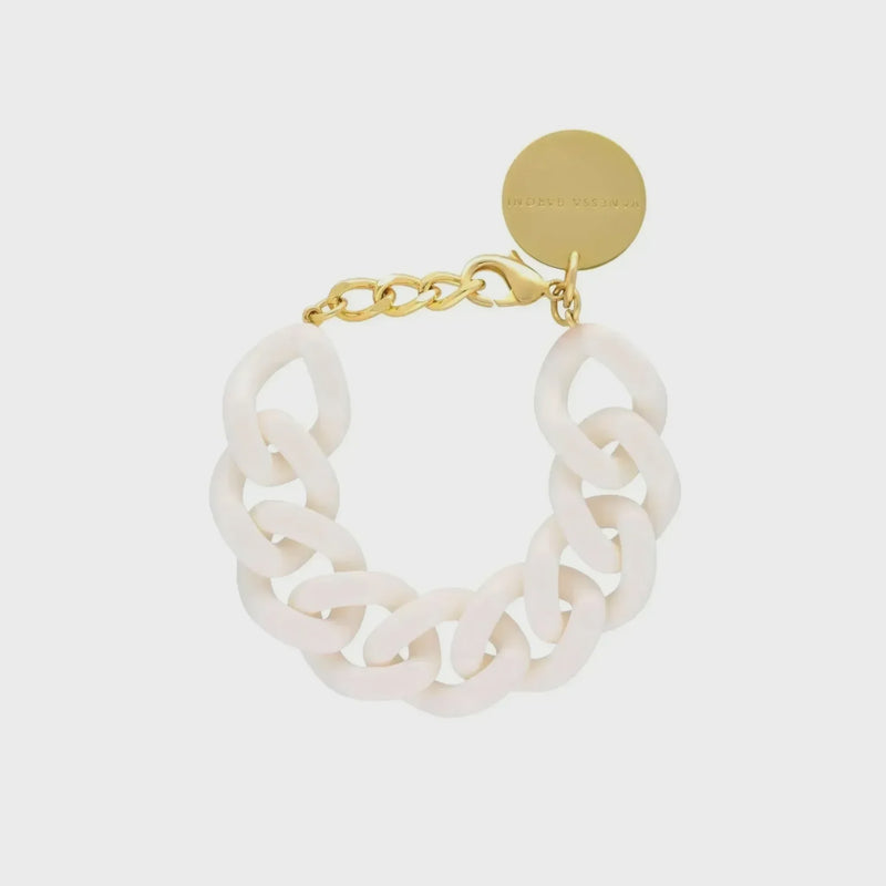 Flat chain bracelet off white