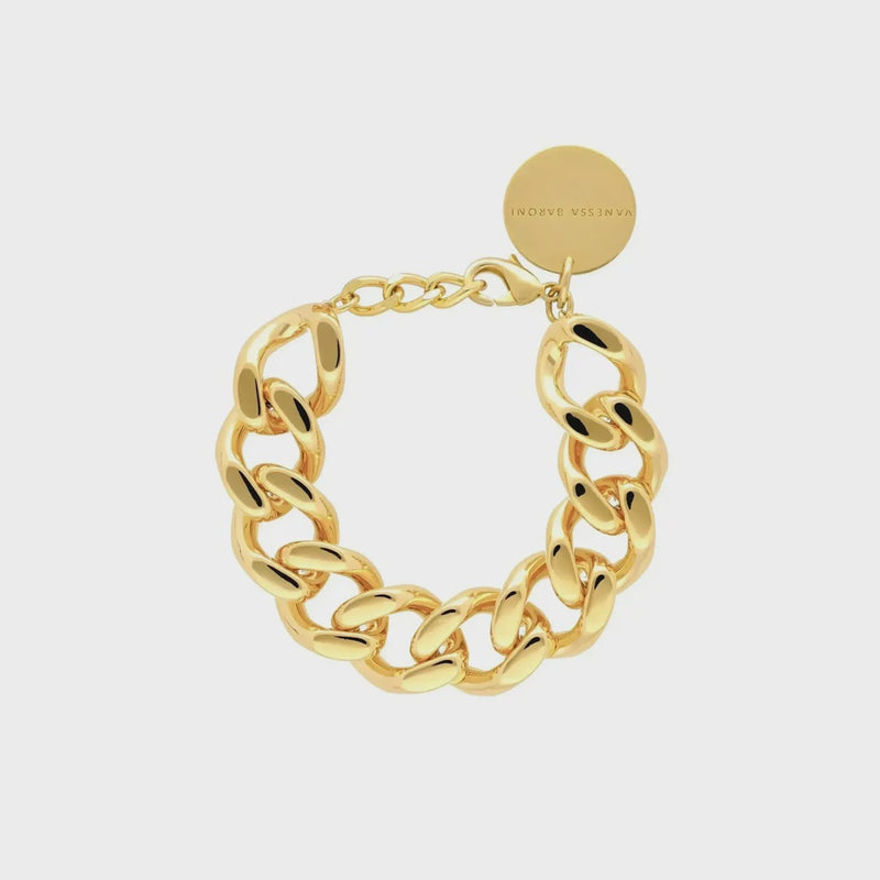 Flat chain bracelet gold