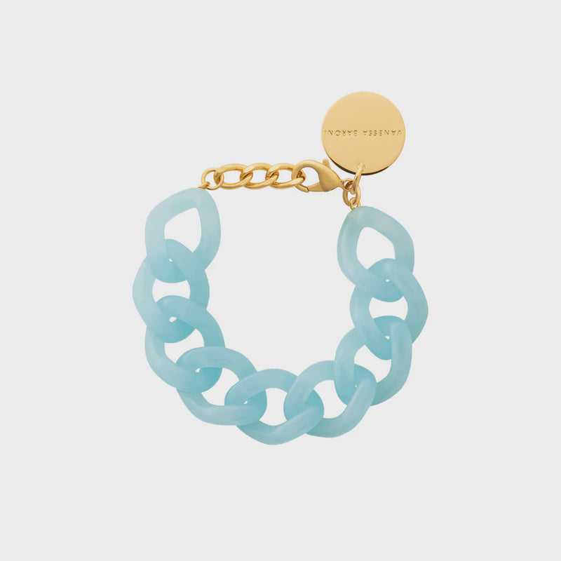 Flat chain bracelet opaline blue