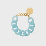 Flat chain bracelet opaline blue