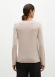 Knitted sweater slim merino wool in natural colour