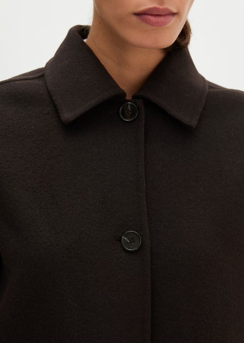 Wool box jacket in black ink